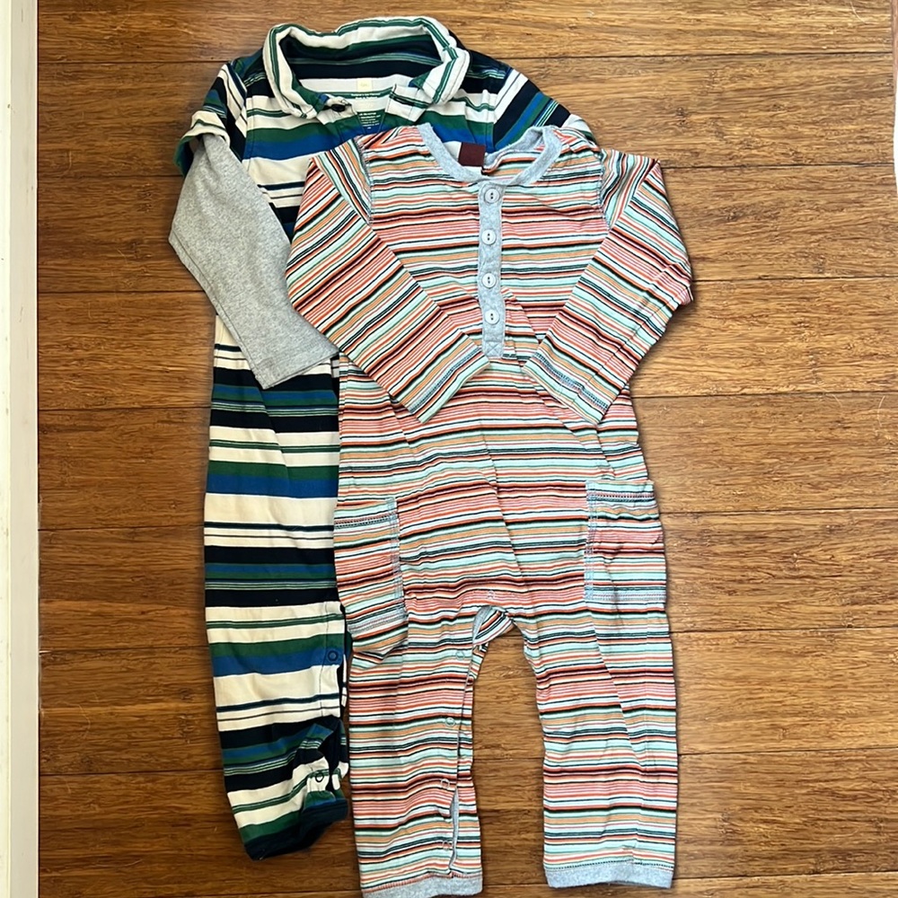 Tea collection long sleeved onesies bundle